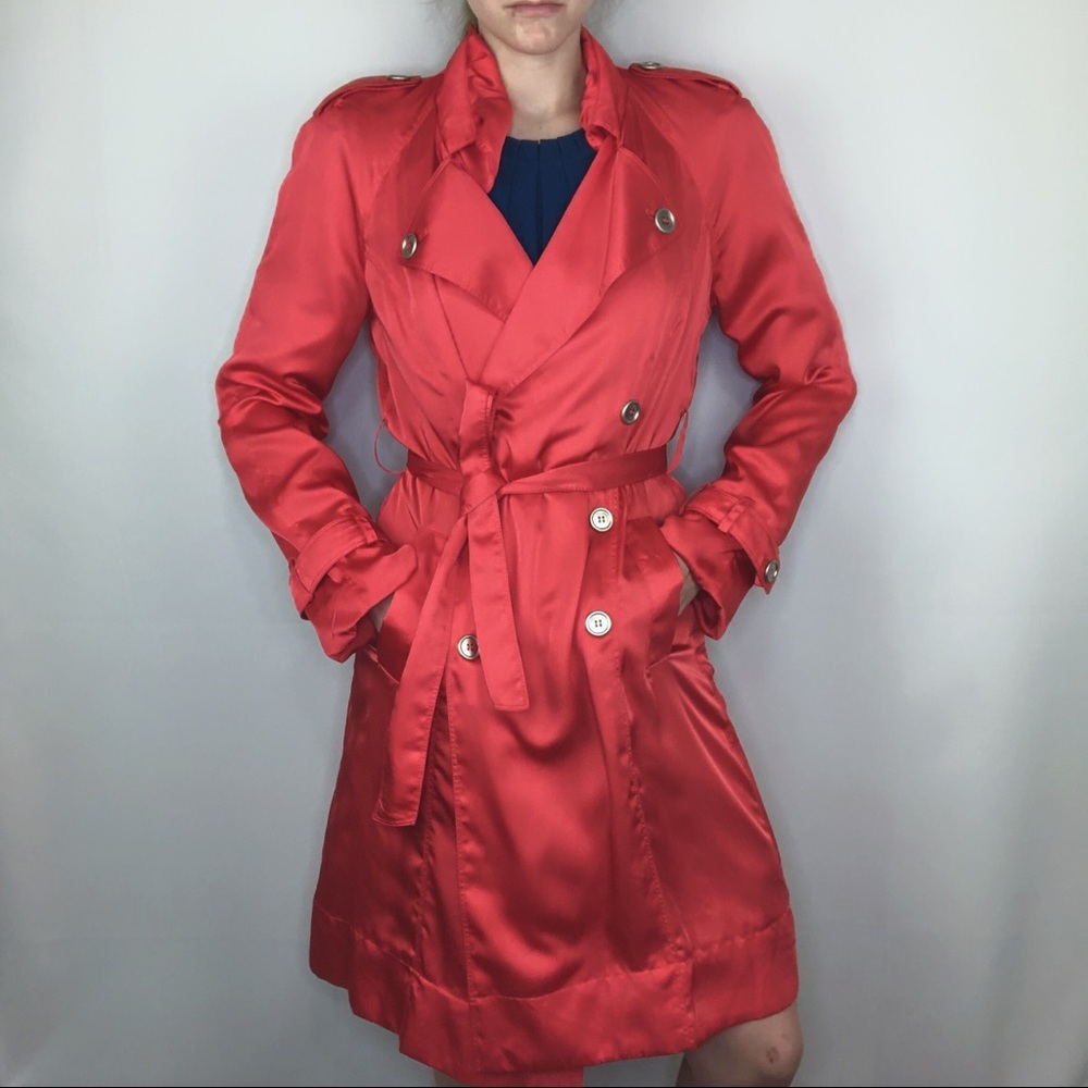 New York & Company Red Trench Coat